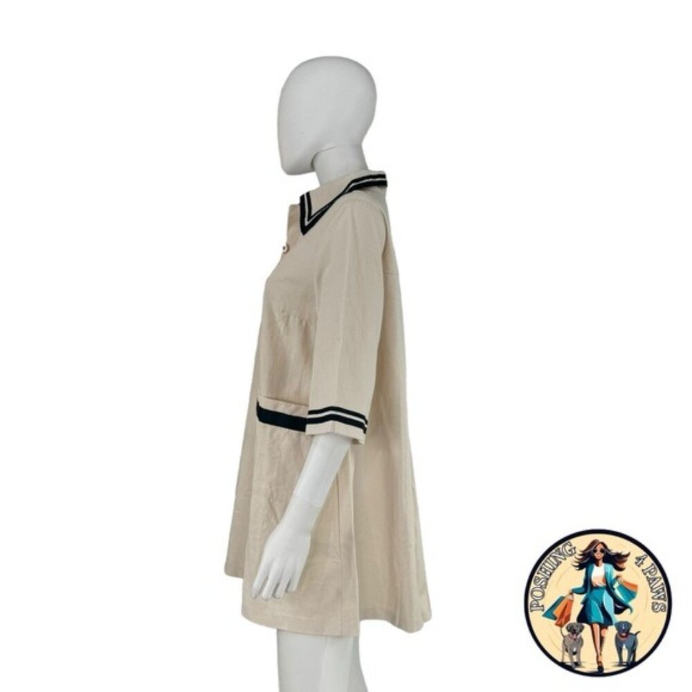 Pomander Place NEW Gardenia Hart Cotton Preppy Collared Mini Shirt Dress Size L - Picture 6 of 8
